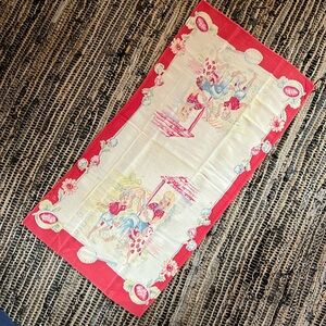 Vintage Americana Banjo Player & Children Dancing Tea Towel Rare